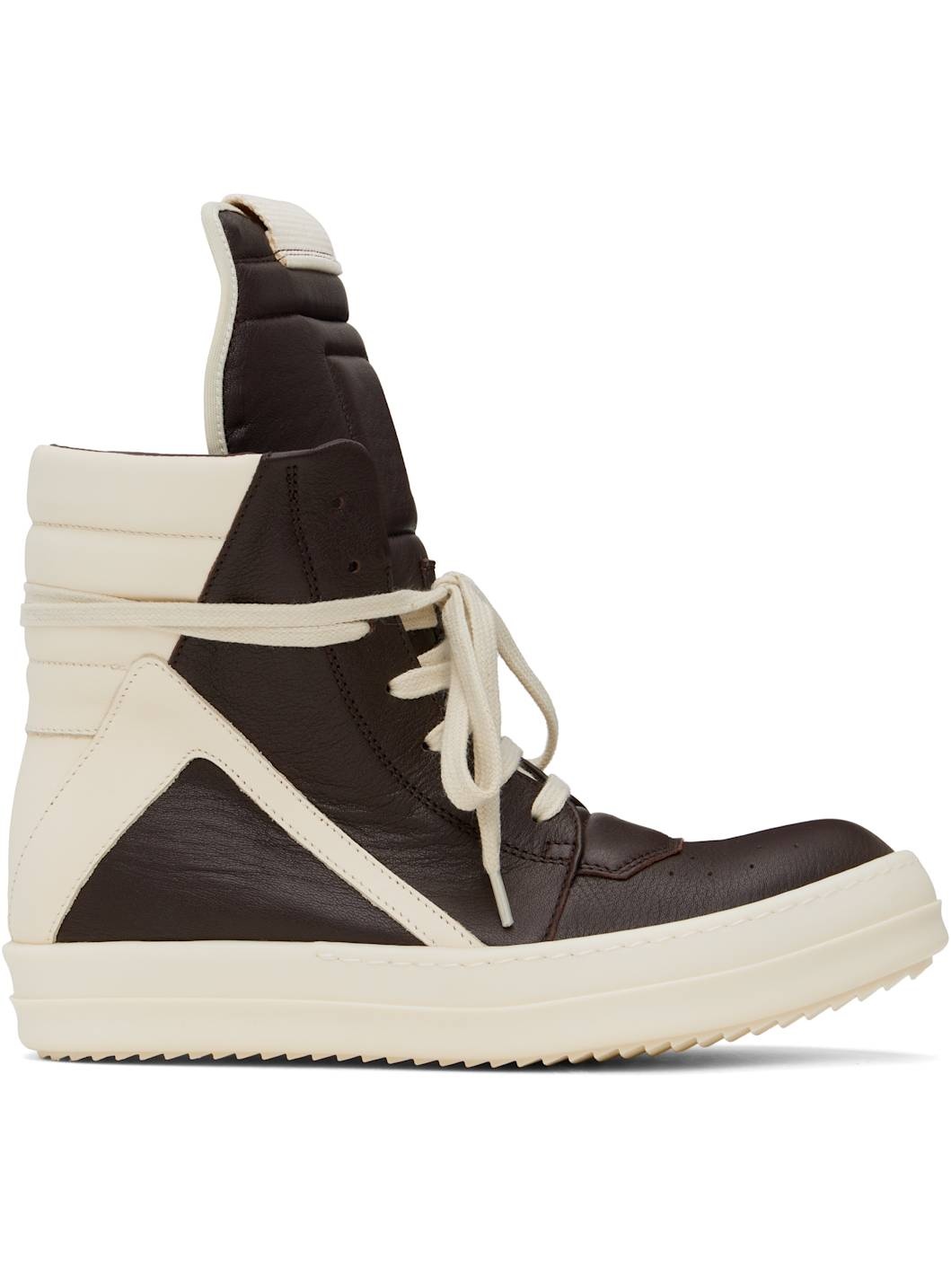 Brown & Off-White Hollywood Geobasket Sneakers - 1