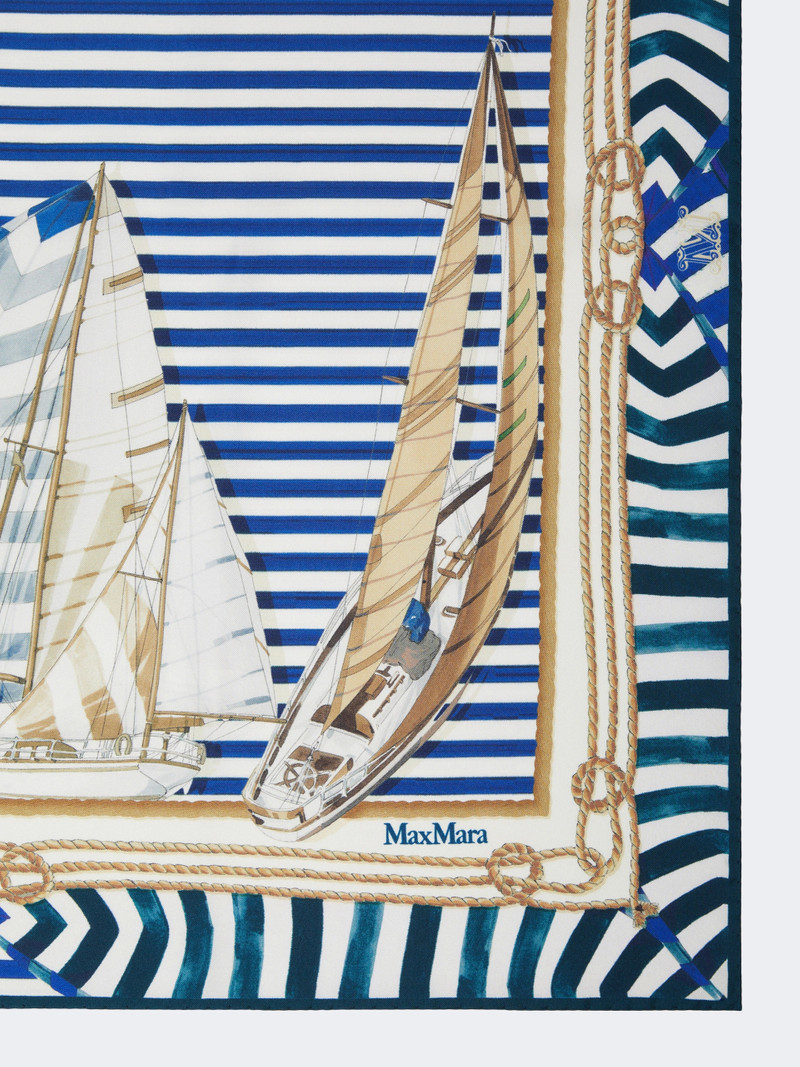 Max Mara FLIPPER Printed silk foulard - ULTRAMARINE outlook