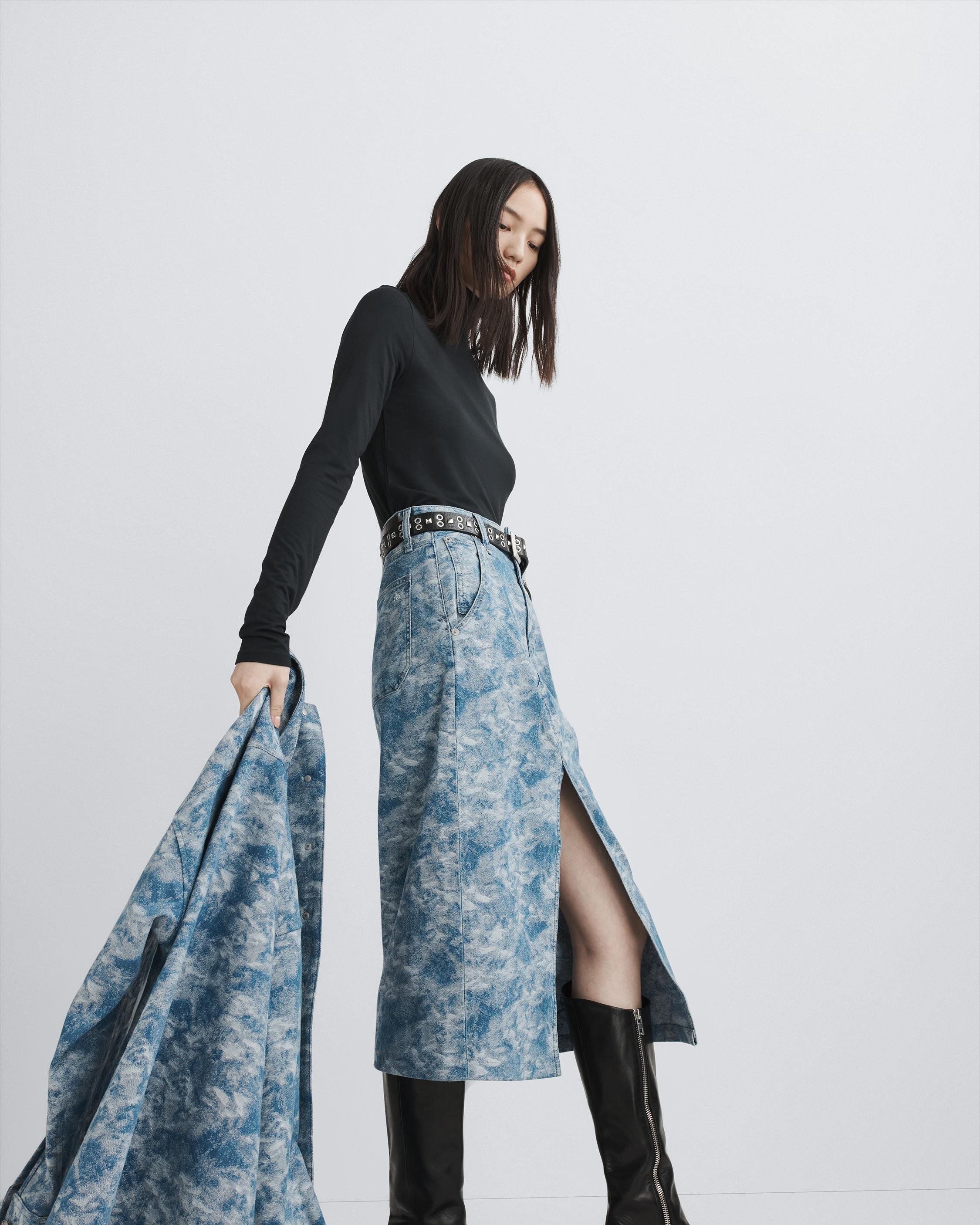 Sid Cotton Jacquard Skirt, Midi Skirt