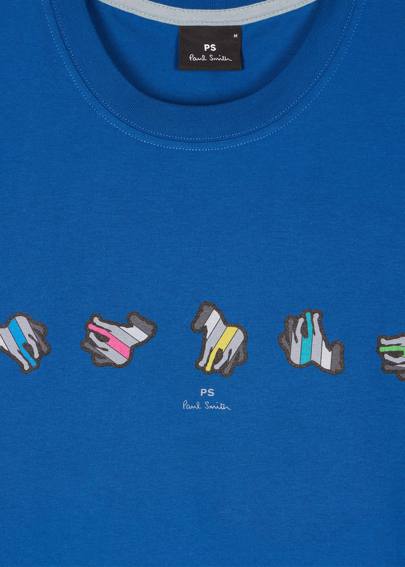 Paul Smith Blue 'Zebra Repeat' Print T-Shirt outlook