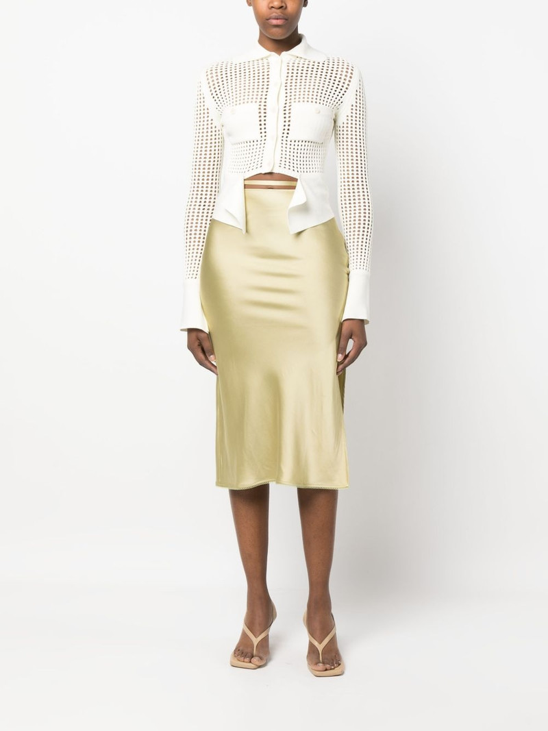 ANDREĀDAMO open-knit panelled cardigan outlook