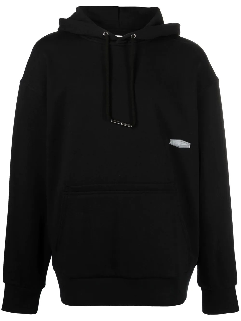 logo-plaque drawstring hoodie - 1