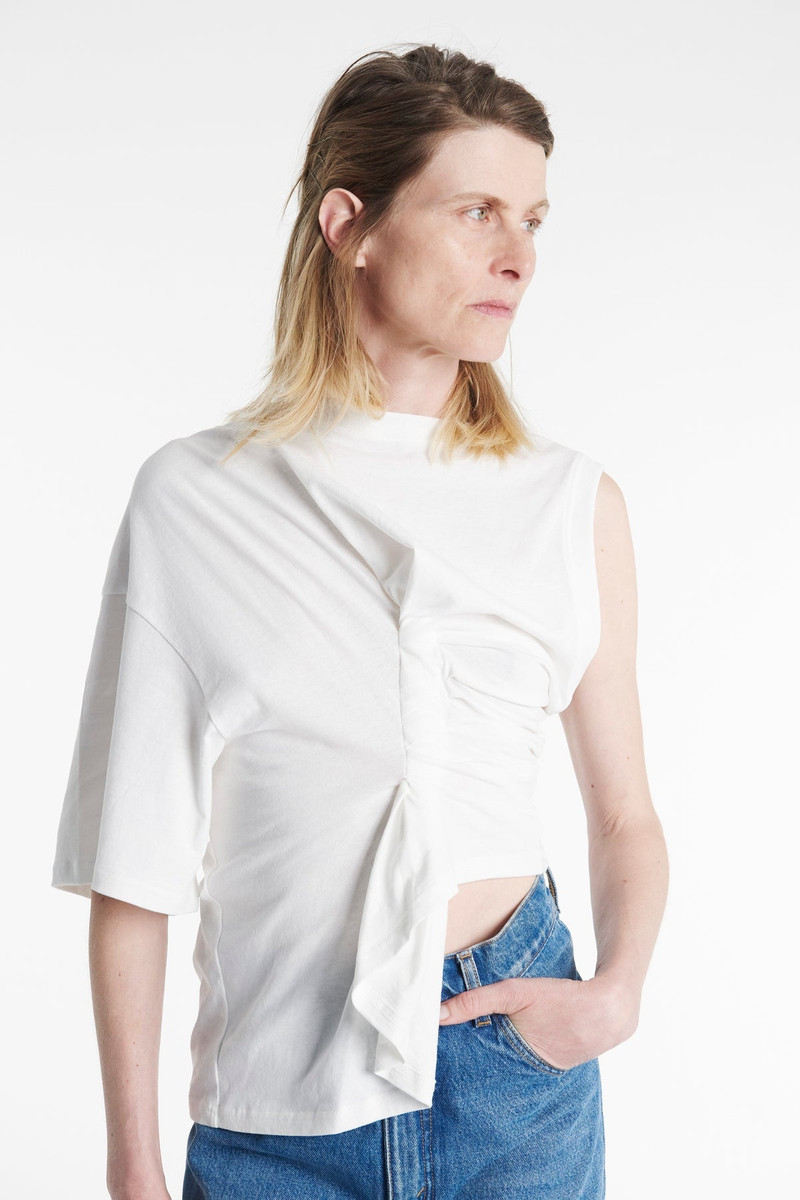 A.W.A.K.E. MODE KNOTTED JERSEY TOP WHITE outlook