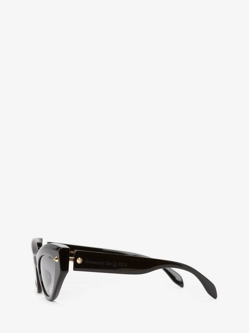 Women's Spike Studs Cat-eye Sunglasses in Black - 2