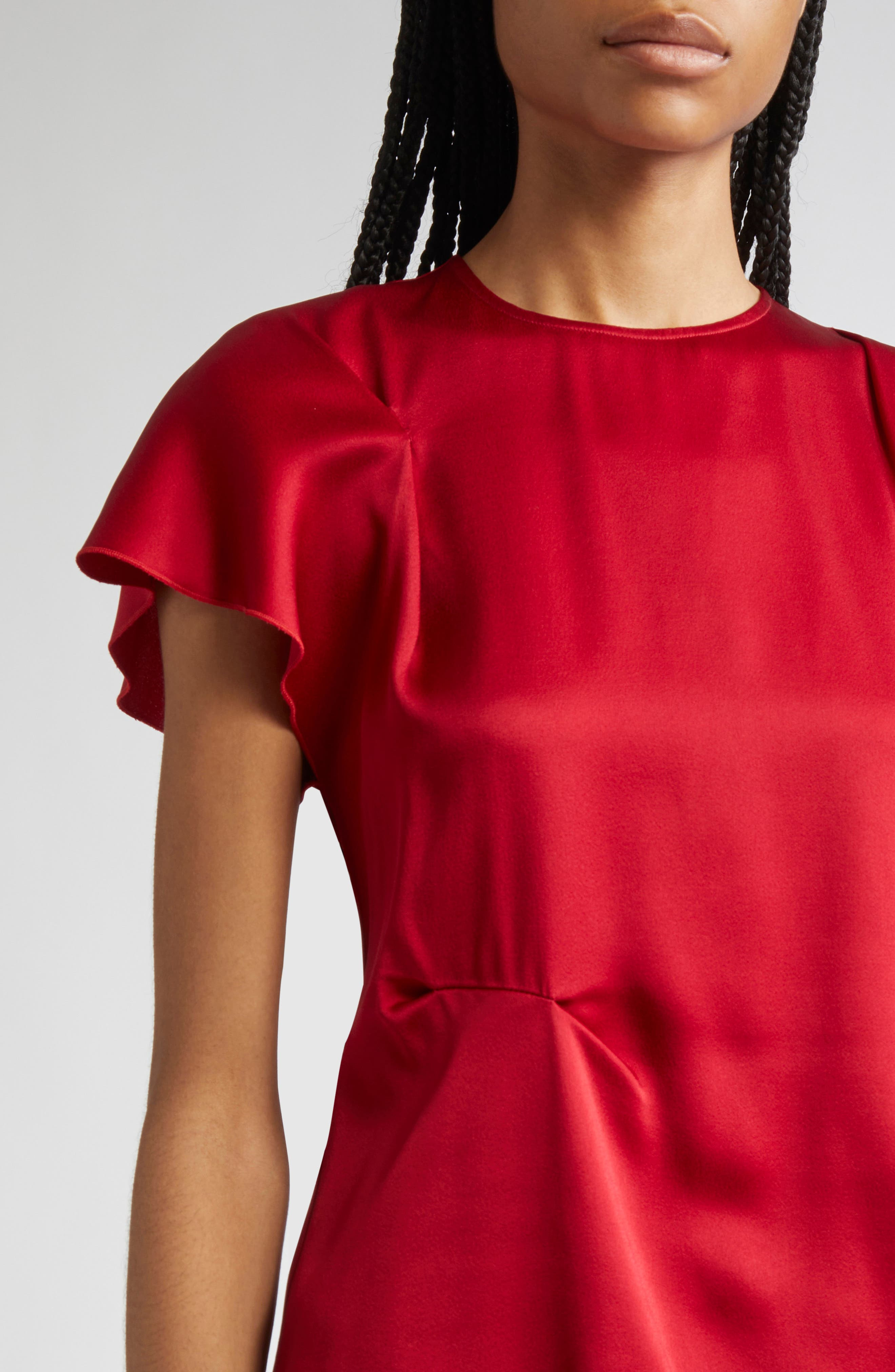 Victoria Beckham Draped Satin Top in Rose at Nordstrom - 5