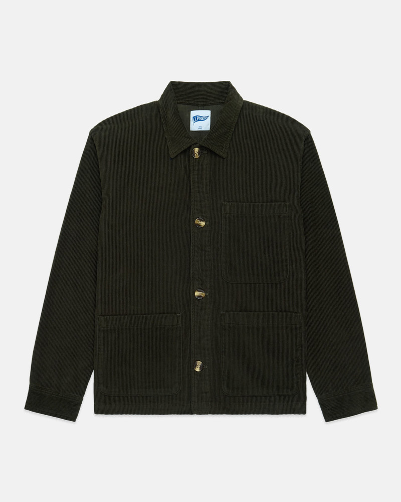 OLIVE CORDUROY CHORE COAT - TRIM FIT 1