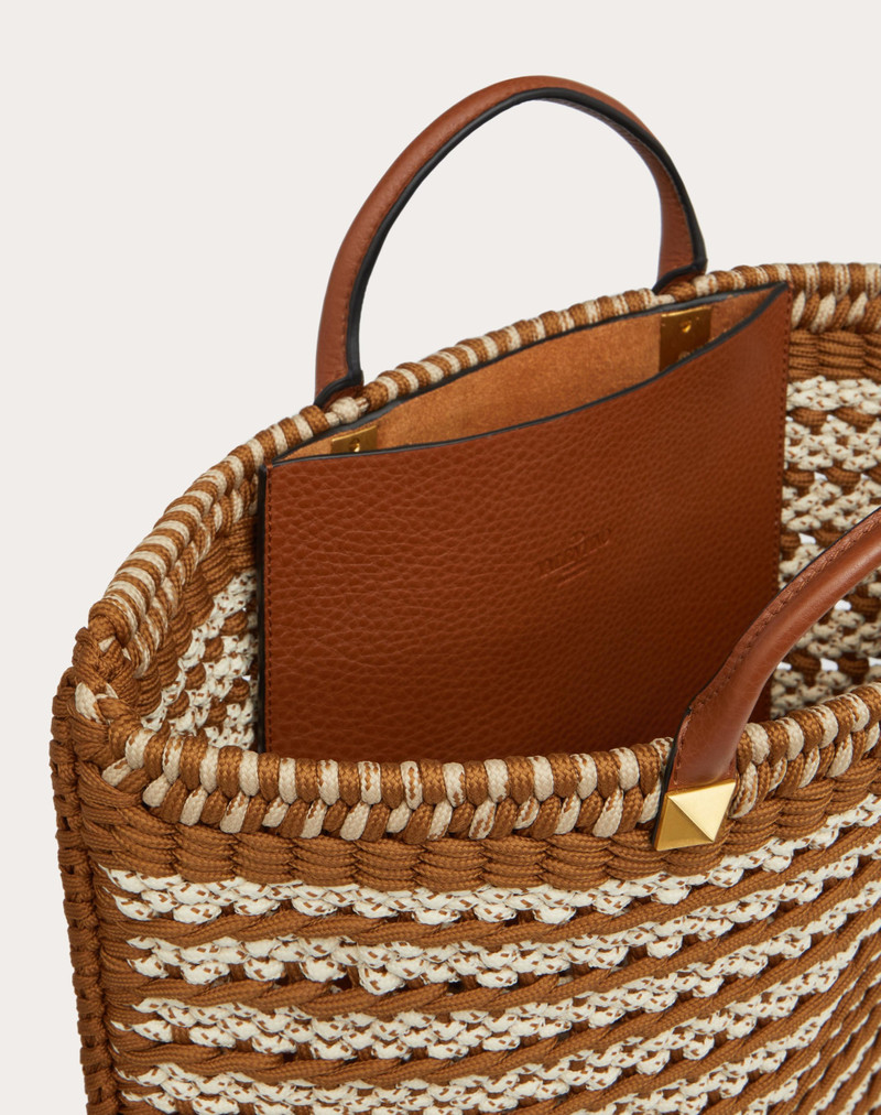 VALENTINO GARAVANI CROCHET BAGS FABRIC FLAT TOTE 4