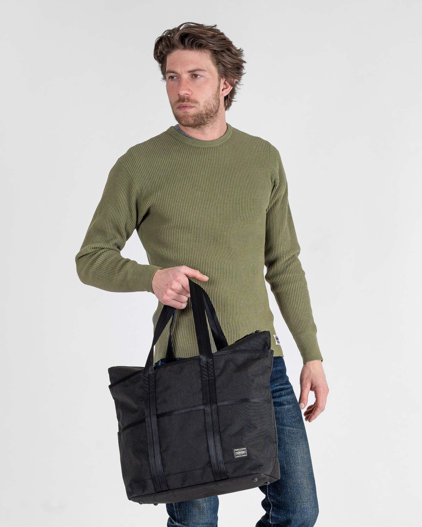 POR-HYB-TOTE-BLK Porter - Yoshida & Co. - Hybrid Tote Bag - Black - 2