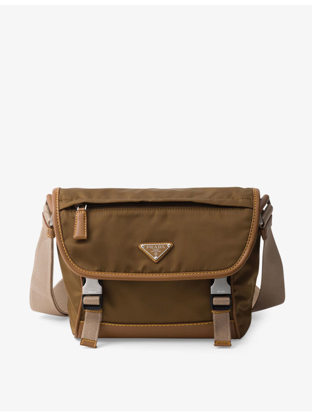 Re-Nylon and leather shoulder bag - 1