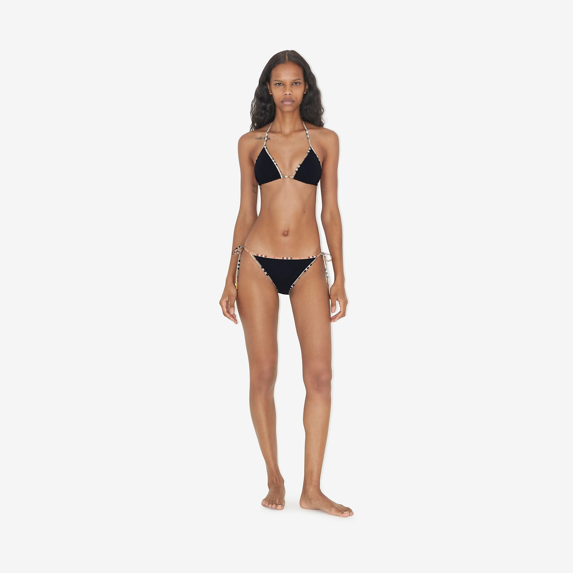 Vintage Check Detail Triangle Bikini - 2