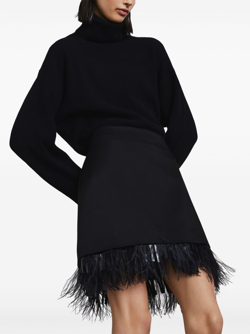 feather-trimmed miniskirt - 5