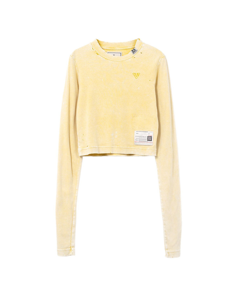 Bleached Cropped Long Sleeve T-shirt 26