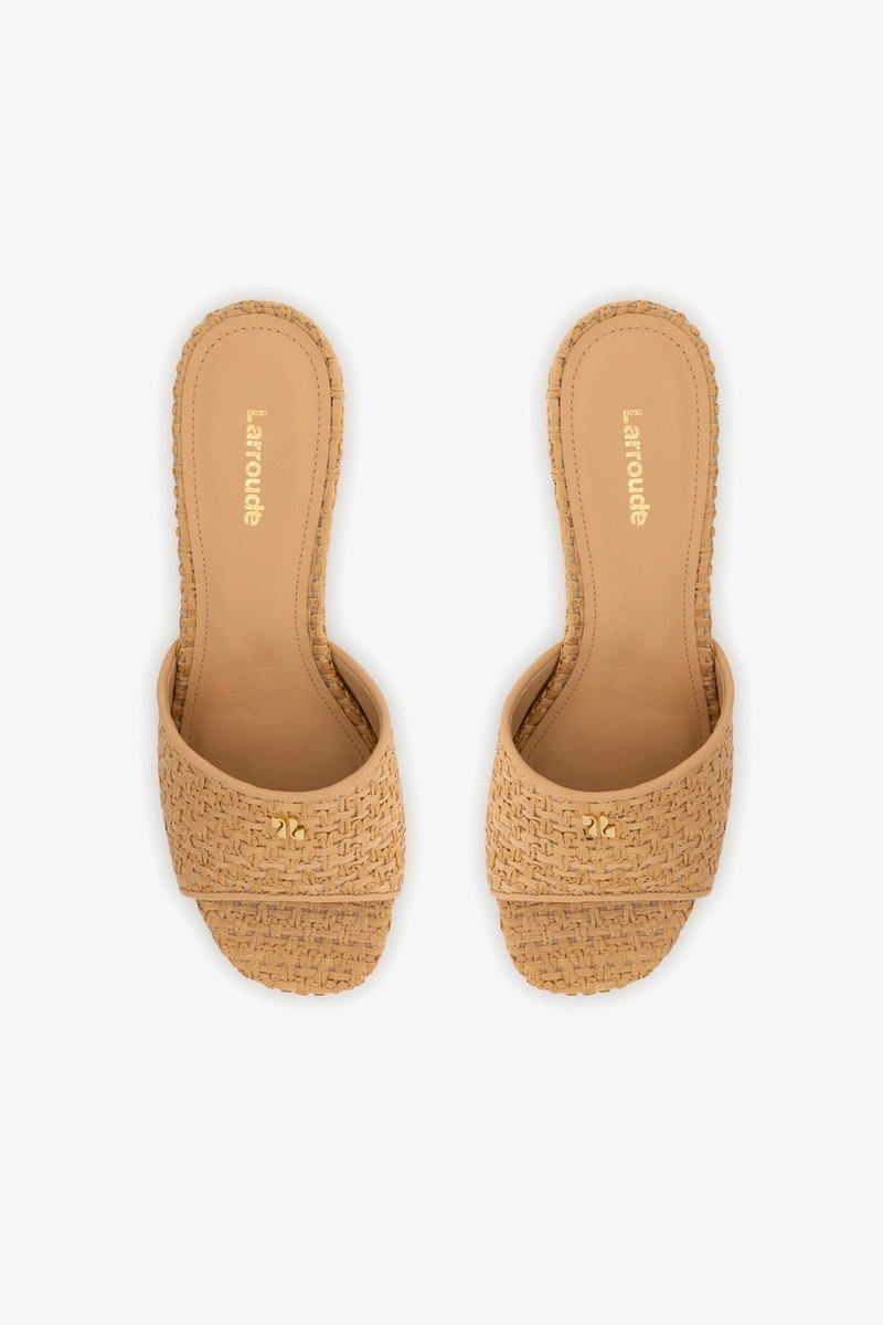 Dolly Low Mule In Natural And Beige Raffia 6