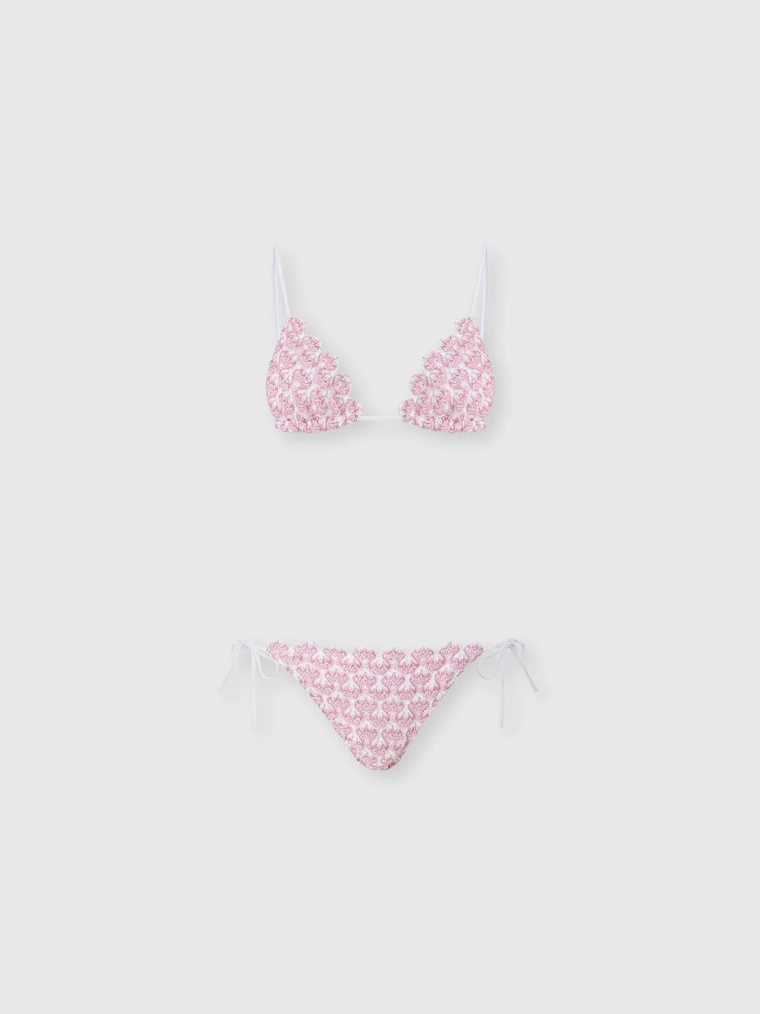 Lace triangle bikini with lamé - 1