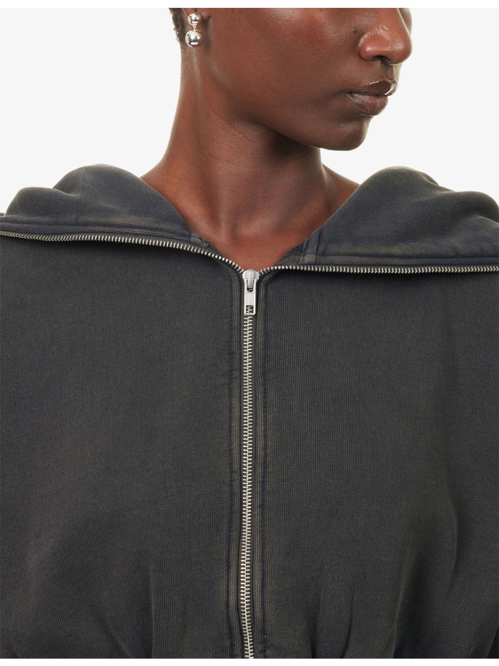 Cropped Full Zip Cotton-Jersey Hoodie - 5