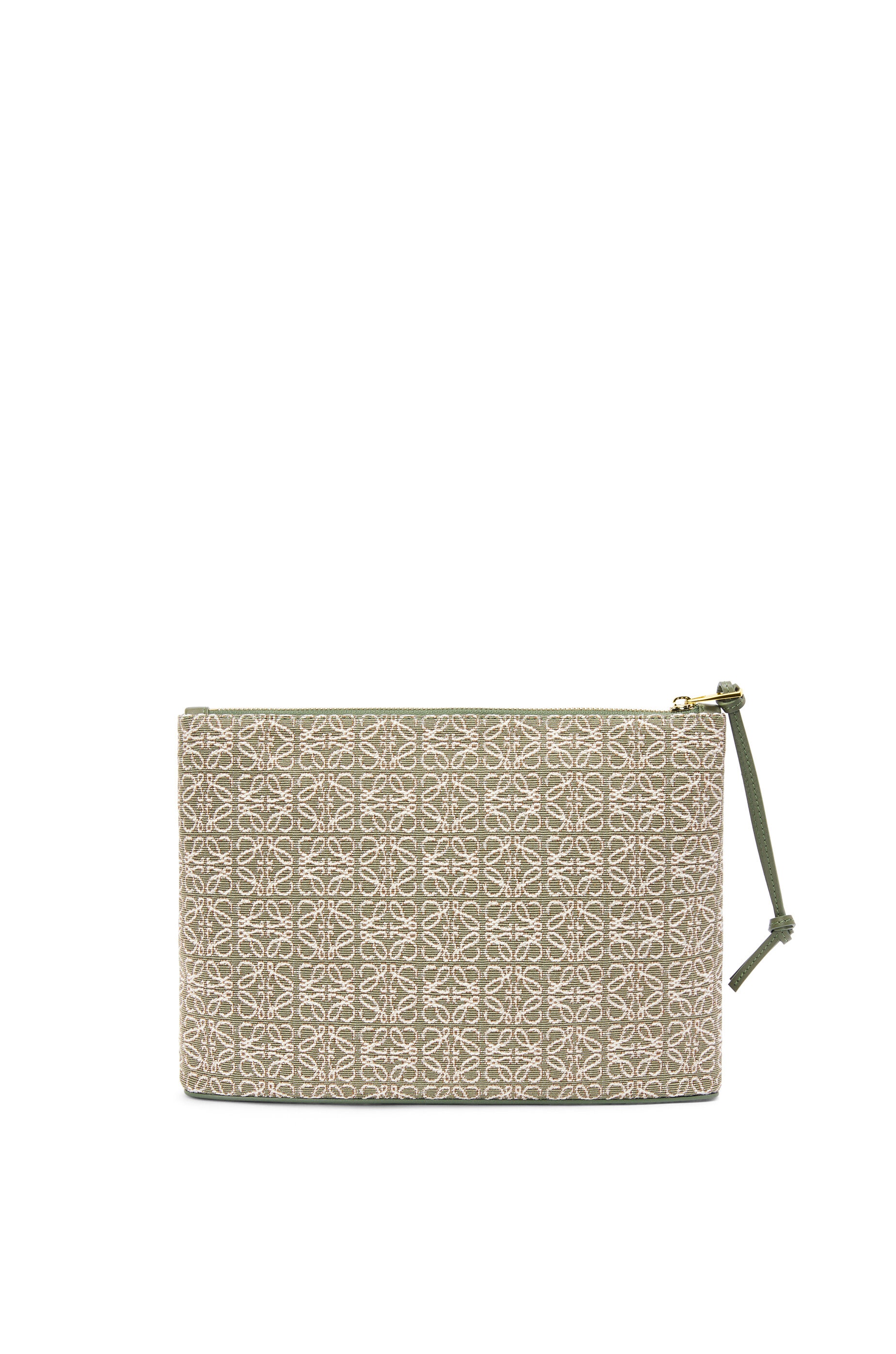 Oblong pouch in Anagram jacquard and calfskin - 4