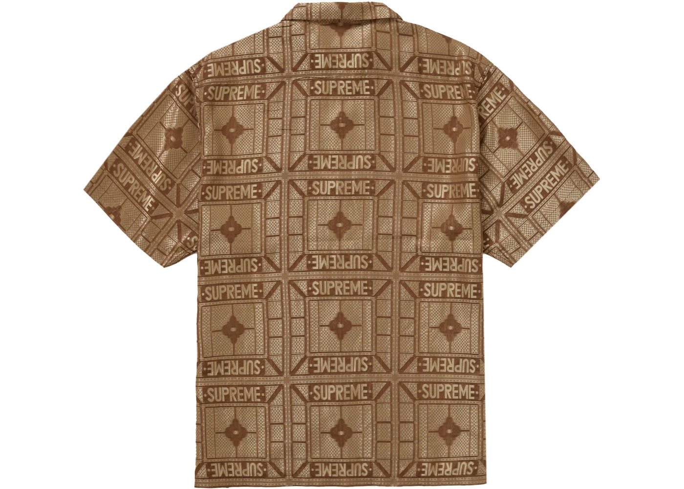 Supreme Tray Jacquard S/S Shirt Tan - 2