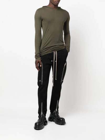 Rick Owens hooded ribbed long-sleeve T-shirt outlook