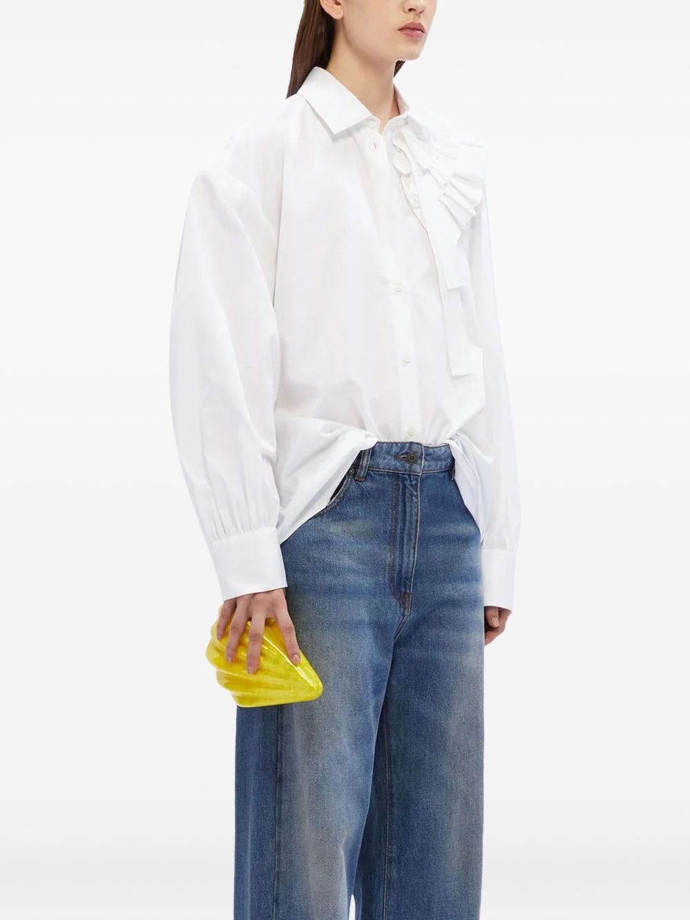ruffle-detail long-sleeved shirt - 2
