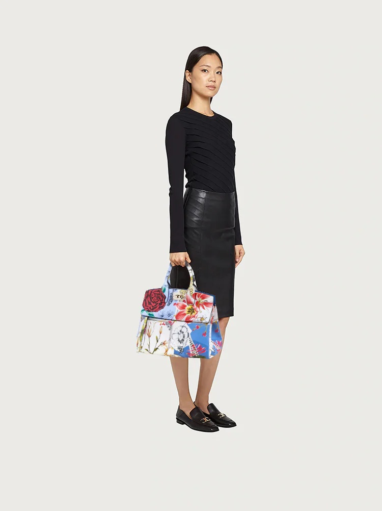 FERRAGAMO STUDIO BAG FOULARD PRINT (M) - 5