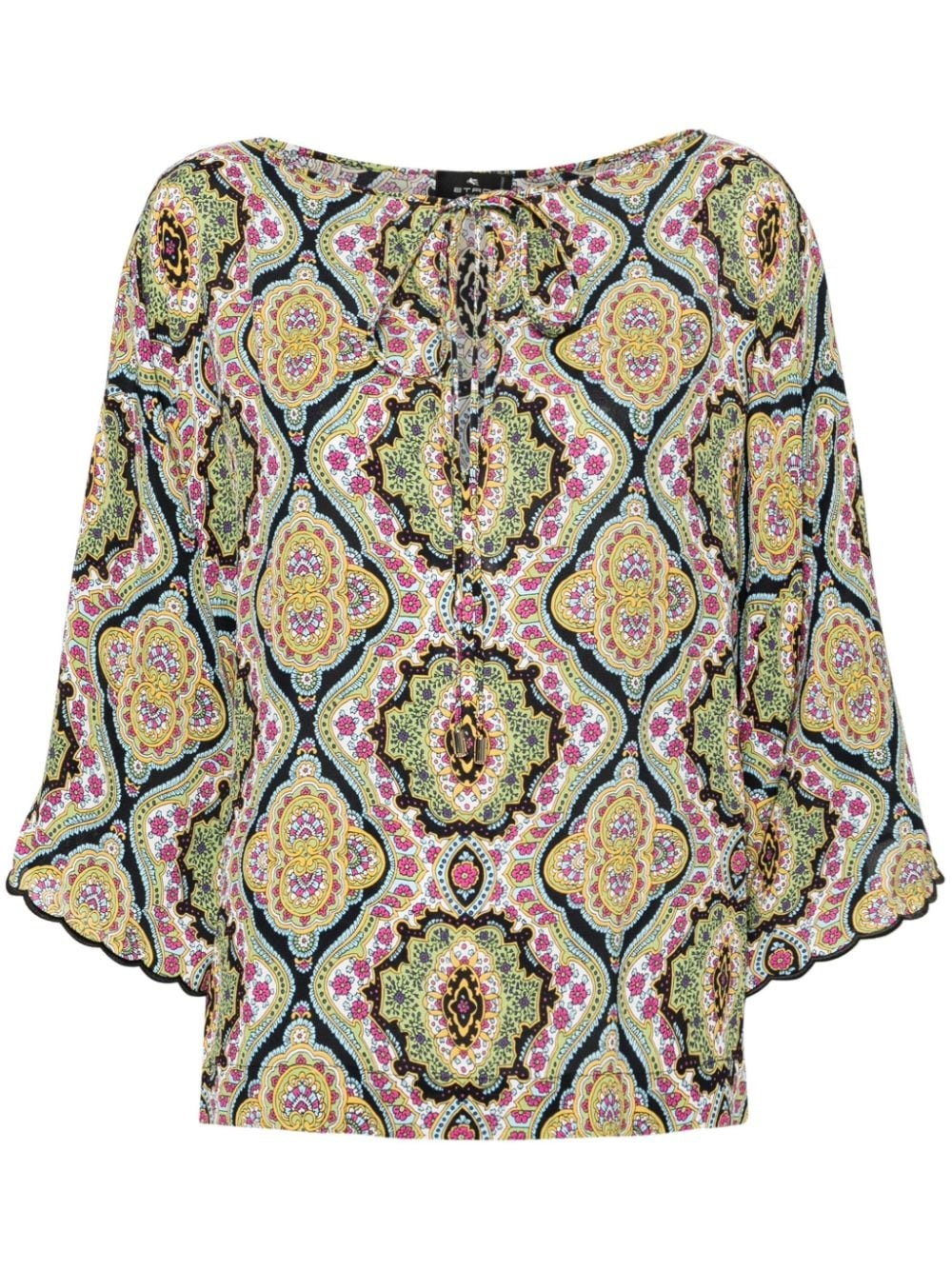 paisley-print crepe blouse - 1