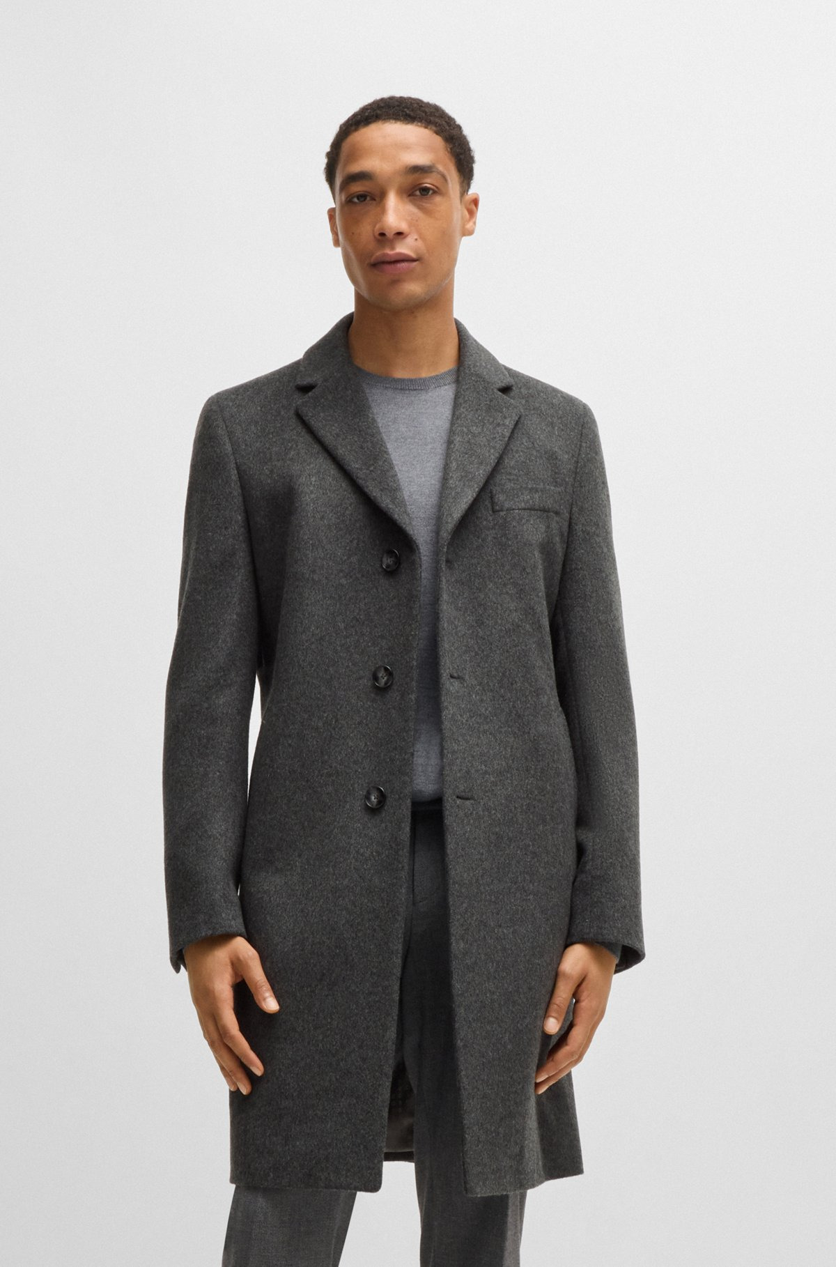 SLIM-FIT COAT IN WOOL AND CASHMERE - 2