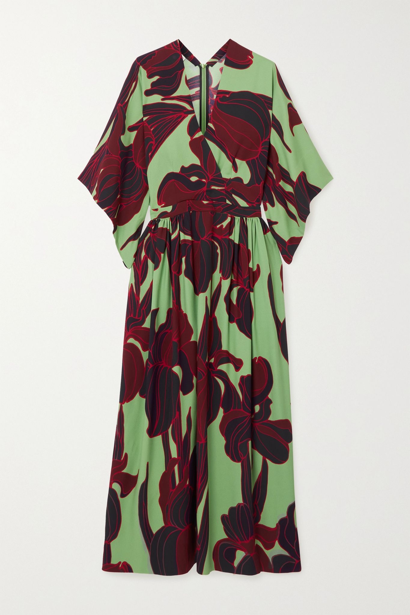 Floral-print crepe midi dress - 1