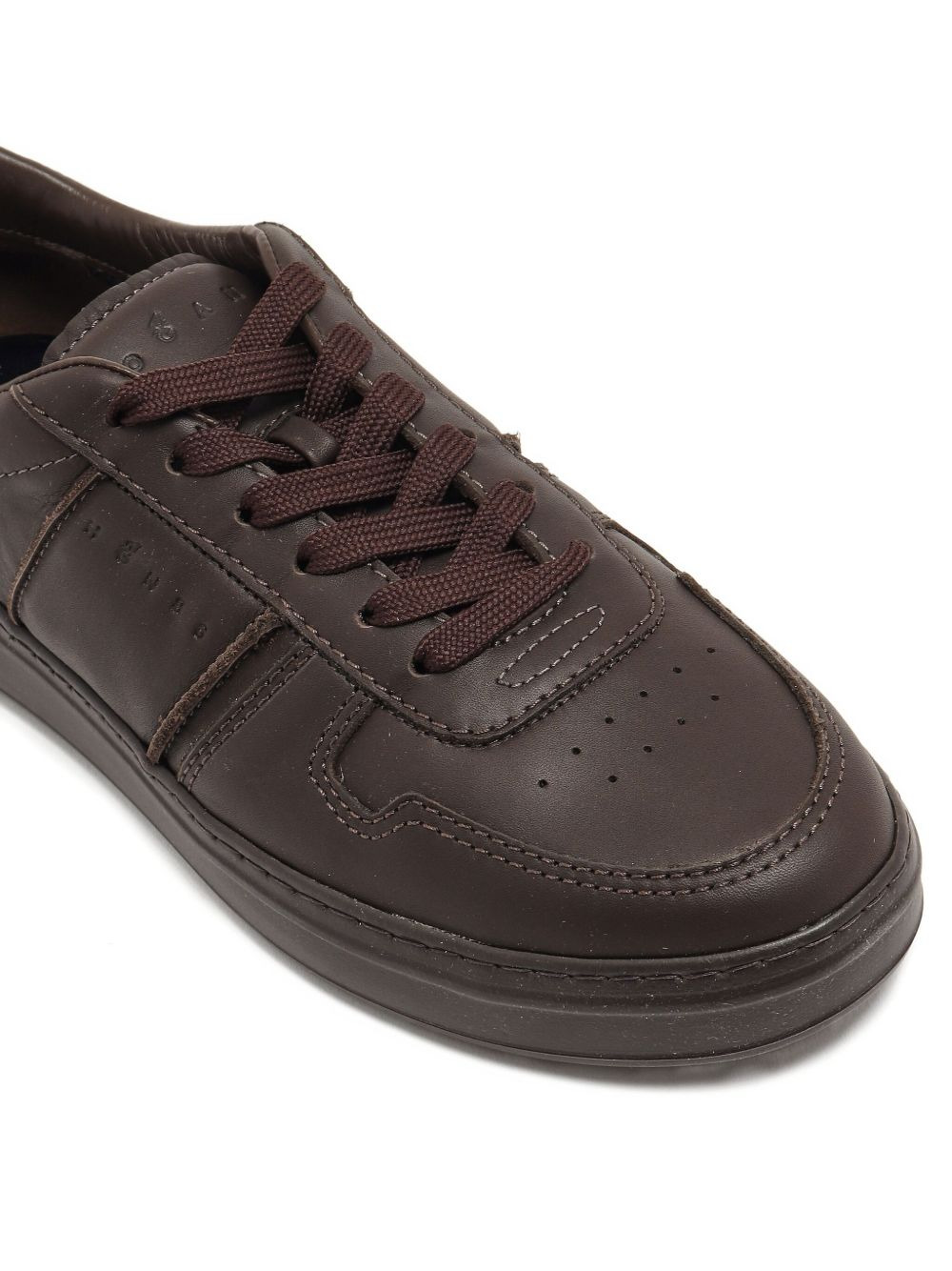 leather lace-up sneakers - 5