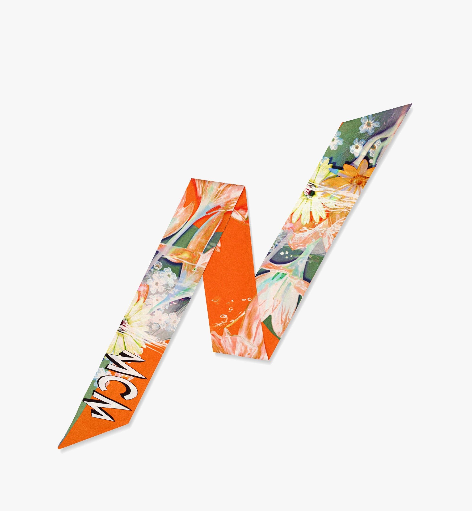 Floral Print Petite Silk Scarf - 1