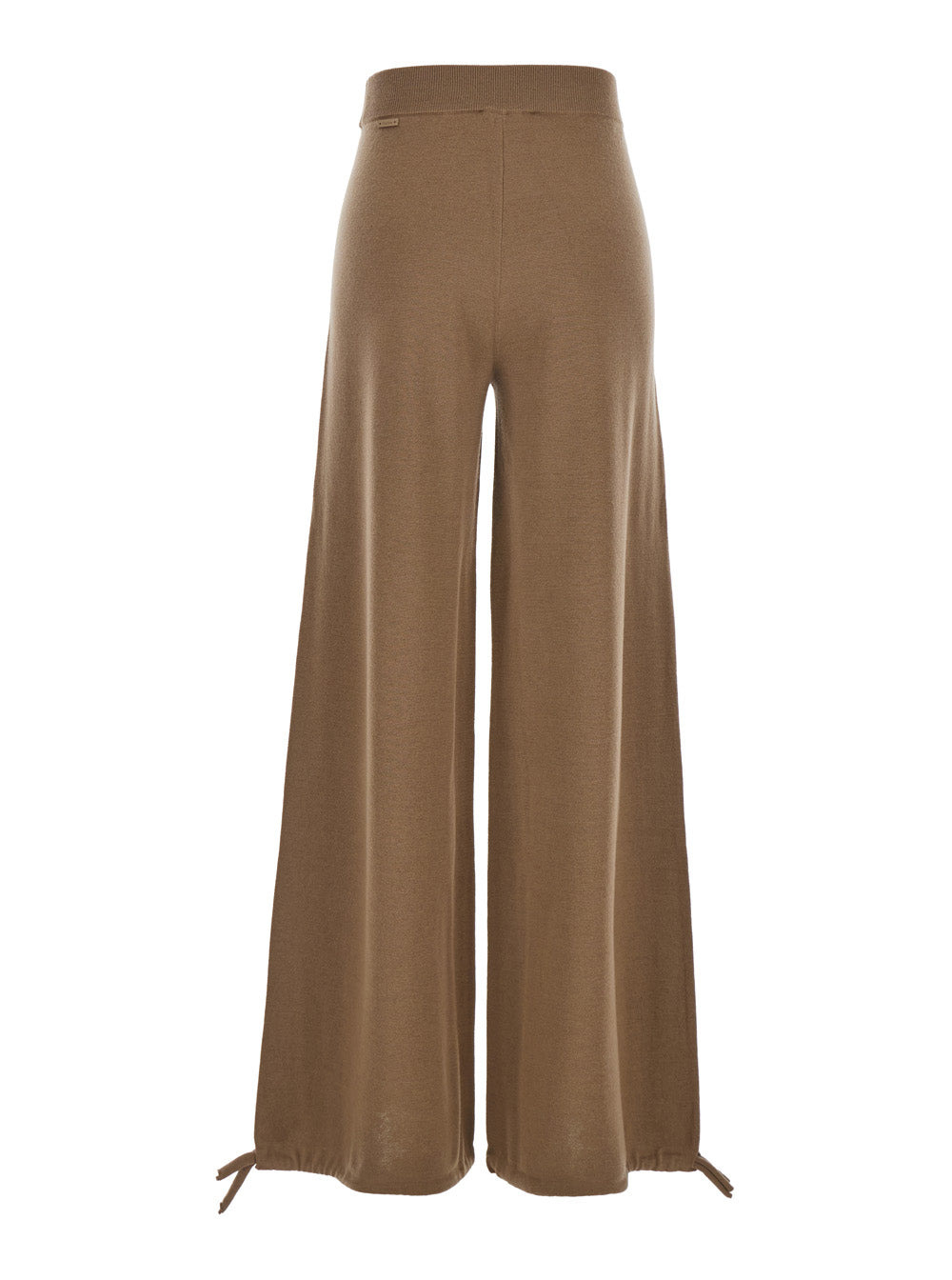 Max Mara Women 'Nigeria' Brown Pants With Elastic Waist And Wide Leg In Wool Woman - 2