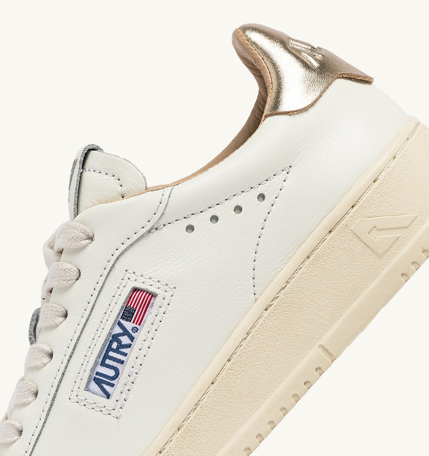 DALLAS LOW SNEAKERS IN WHITE AND GOLD LEATHER - 6