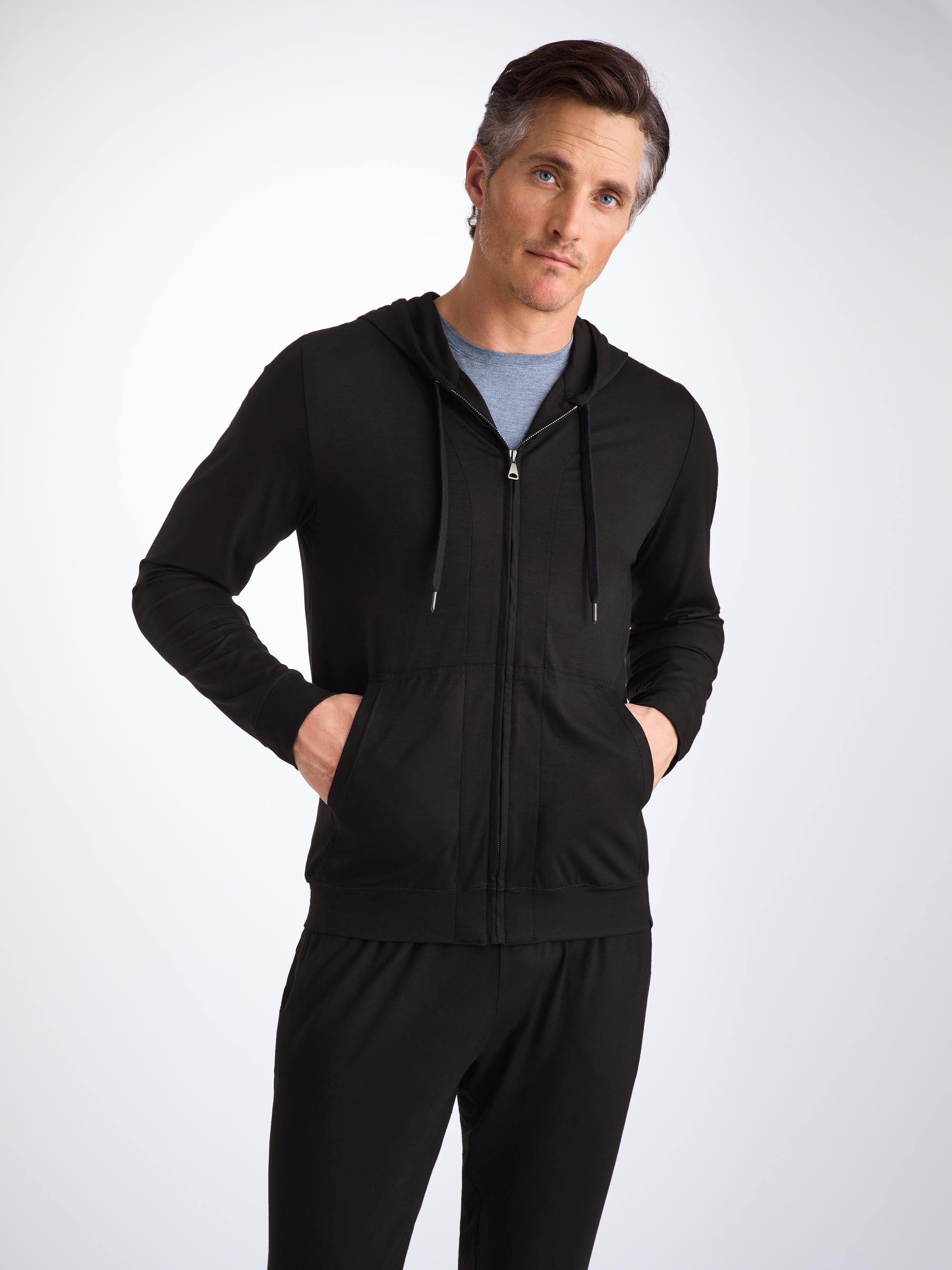 Men's Hoodie Basel Micro Modal Stretch Black - 8