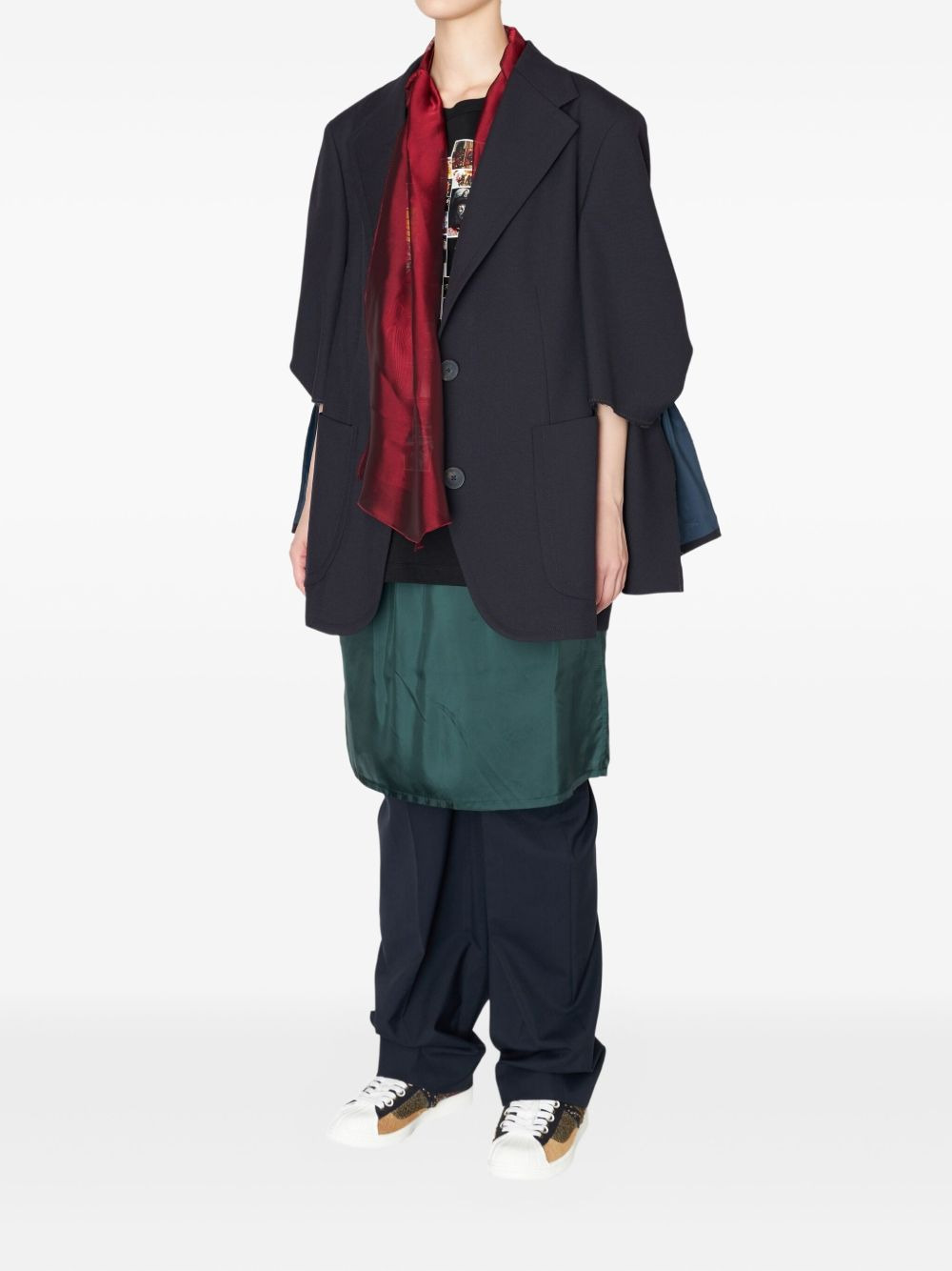 logo-patch skirt trousers - 2
