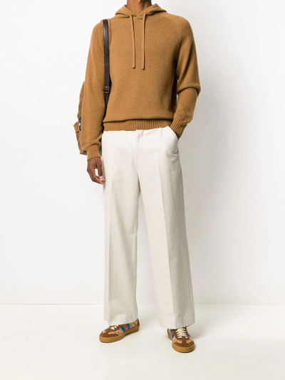 TOM FORD cashmere ribbed-edge knitted hoodie outlook