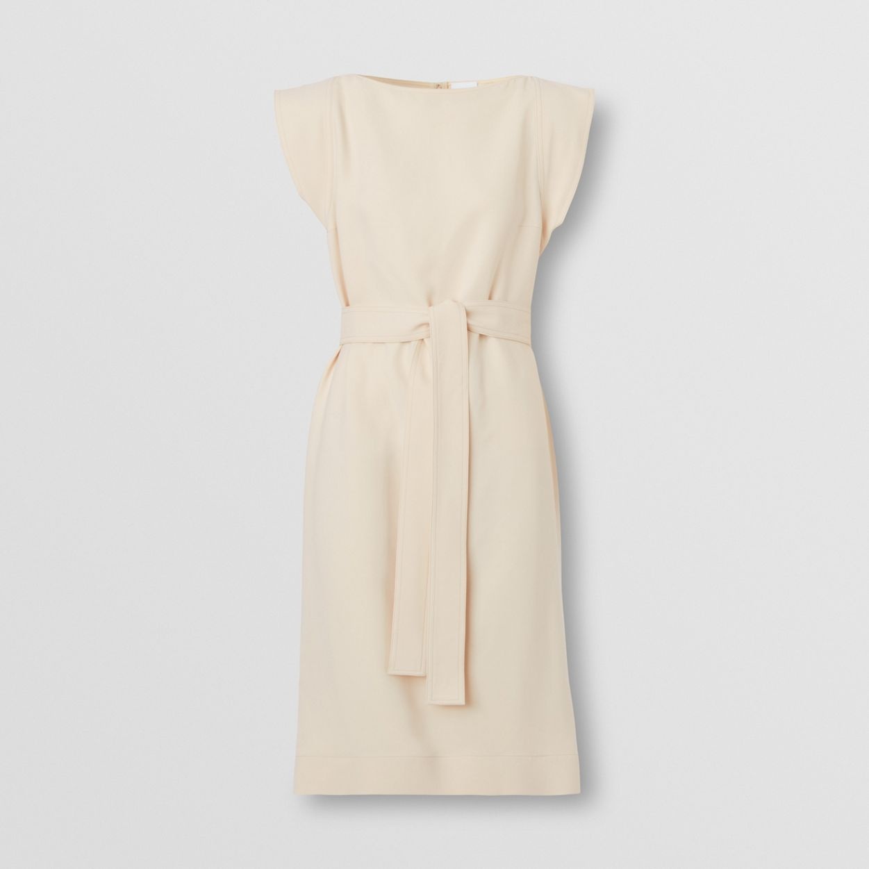 Cap-sleeve Cady Belted Dress - 1