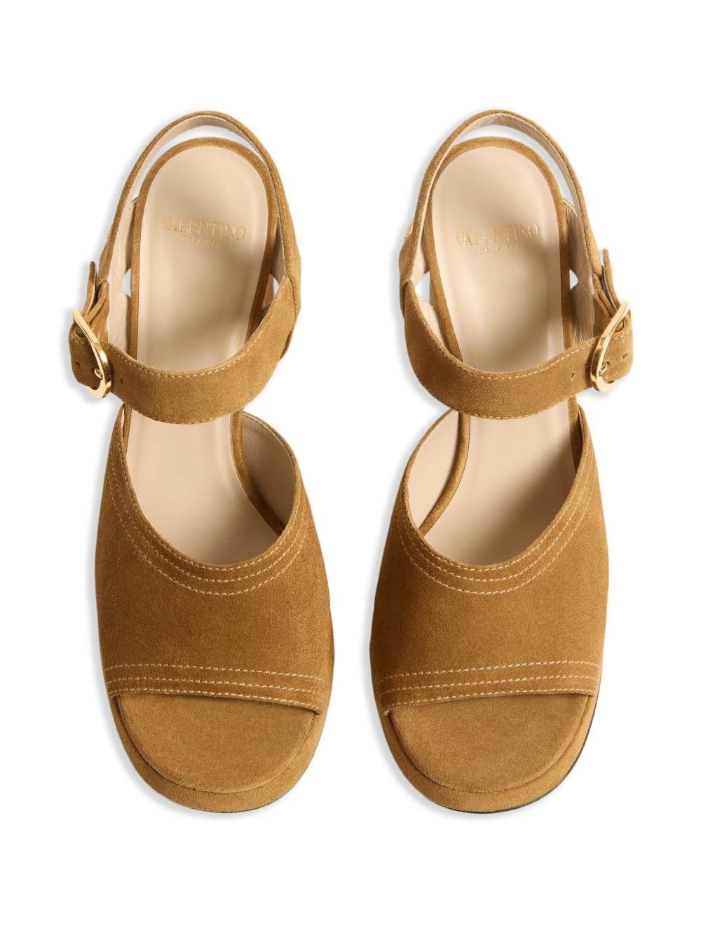 FAWCETTE PLATFORM CRUST LEATHER SANDAL 100MM - 4