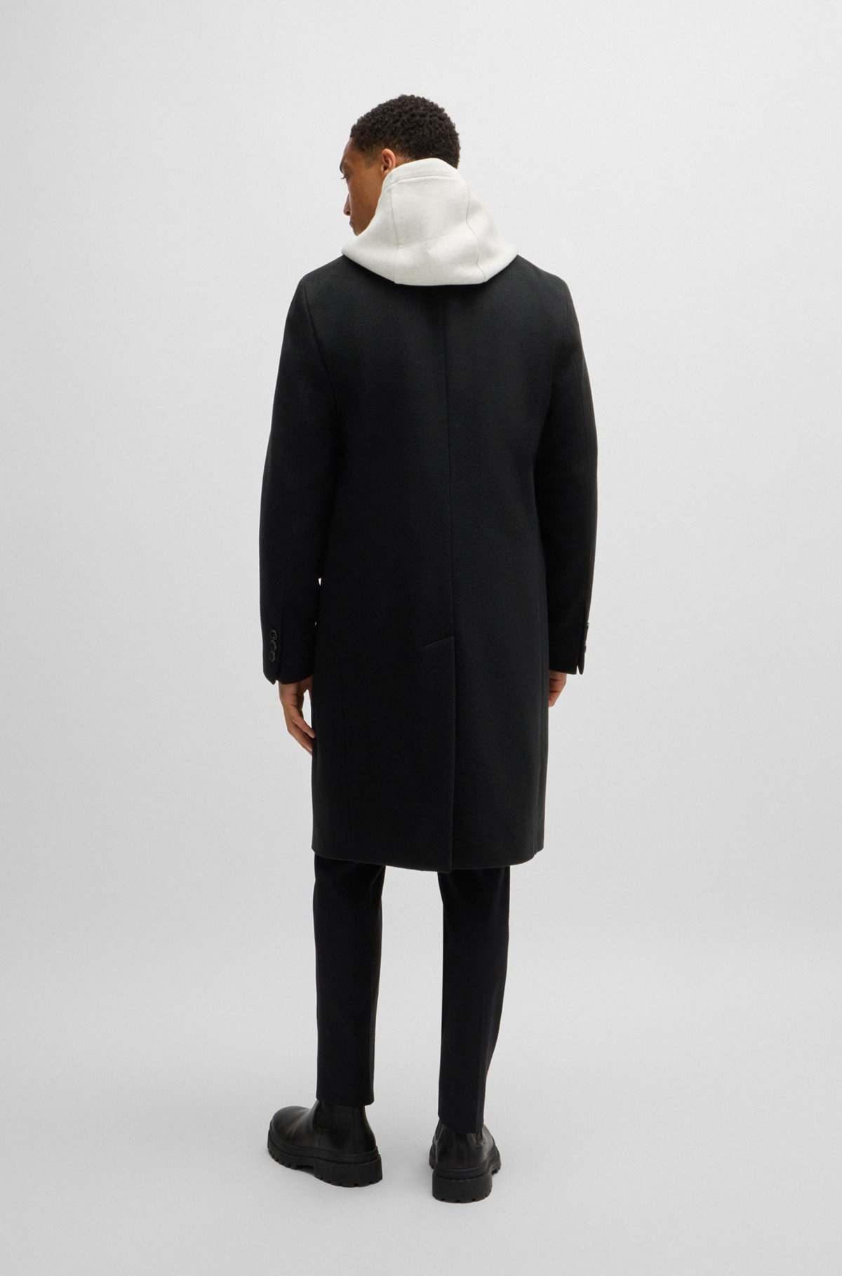 DOUBLE-BREASTED COAT IN WOOL AND CASHMERE - 5