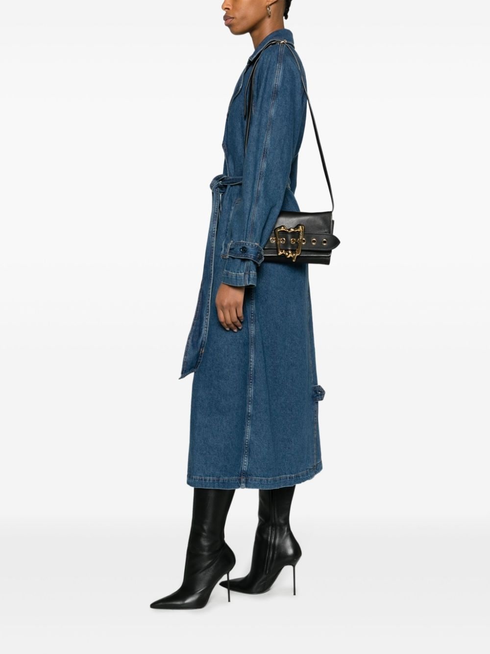 Morphed-buckle leather crossbody bag - 3
