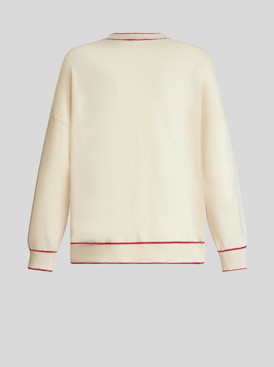 CASHMERE AND COTTON SWEATER WITH EMBROIDERY - 6