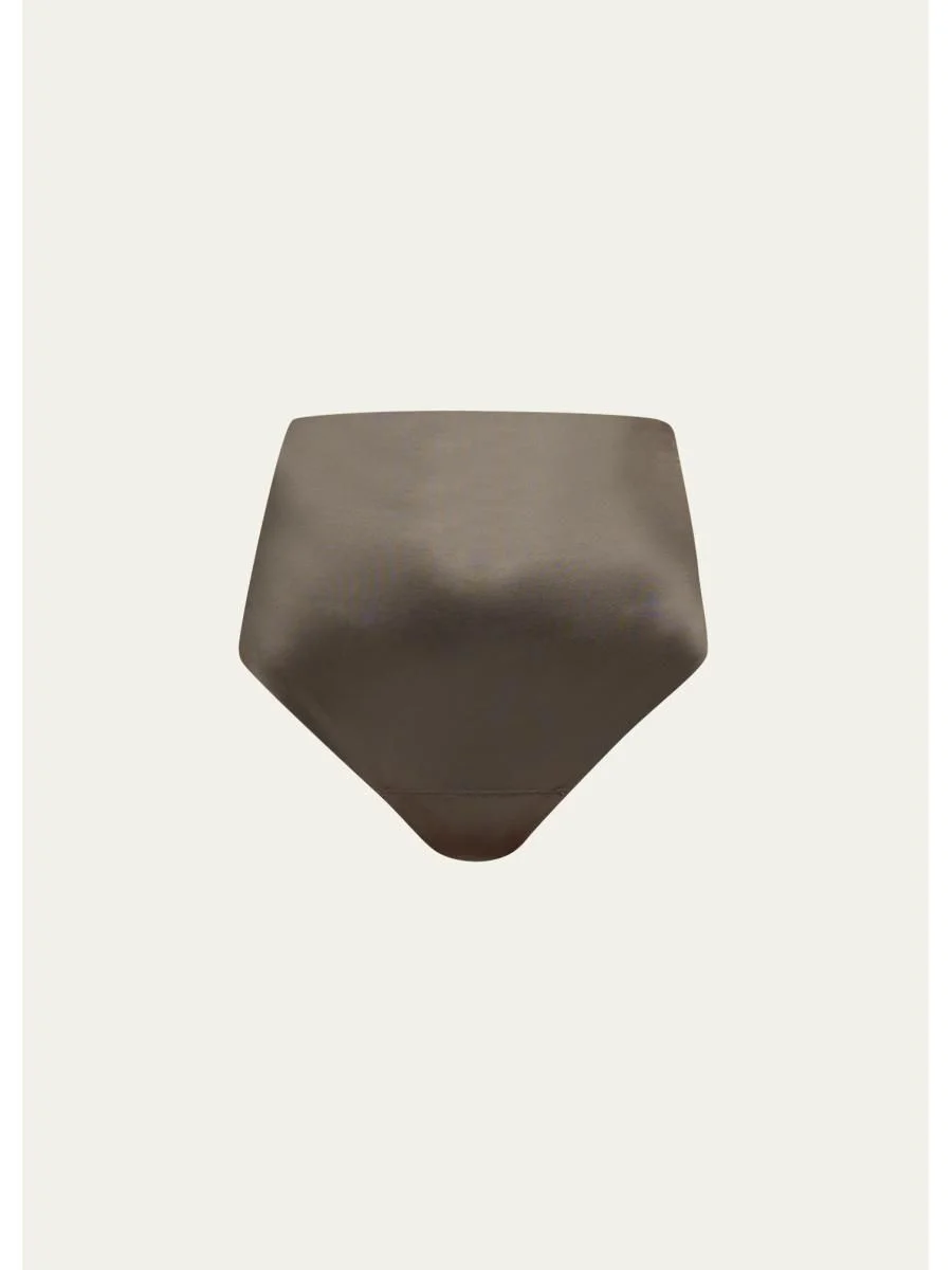High-Rise Shaping Satin Thong - 1
