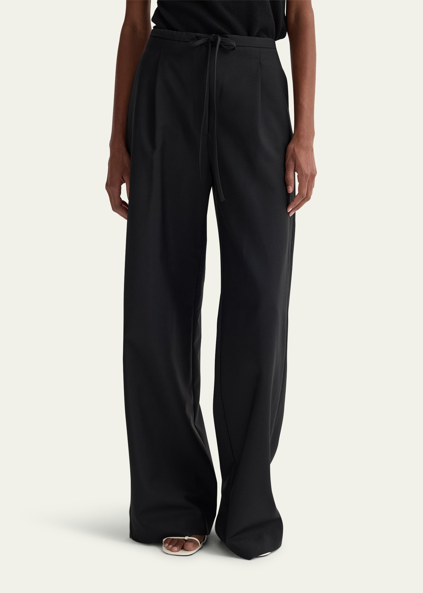 Relaxed Wool Drawstring Trousers - 5