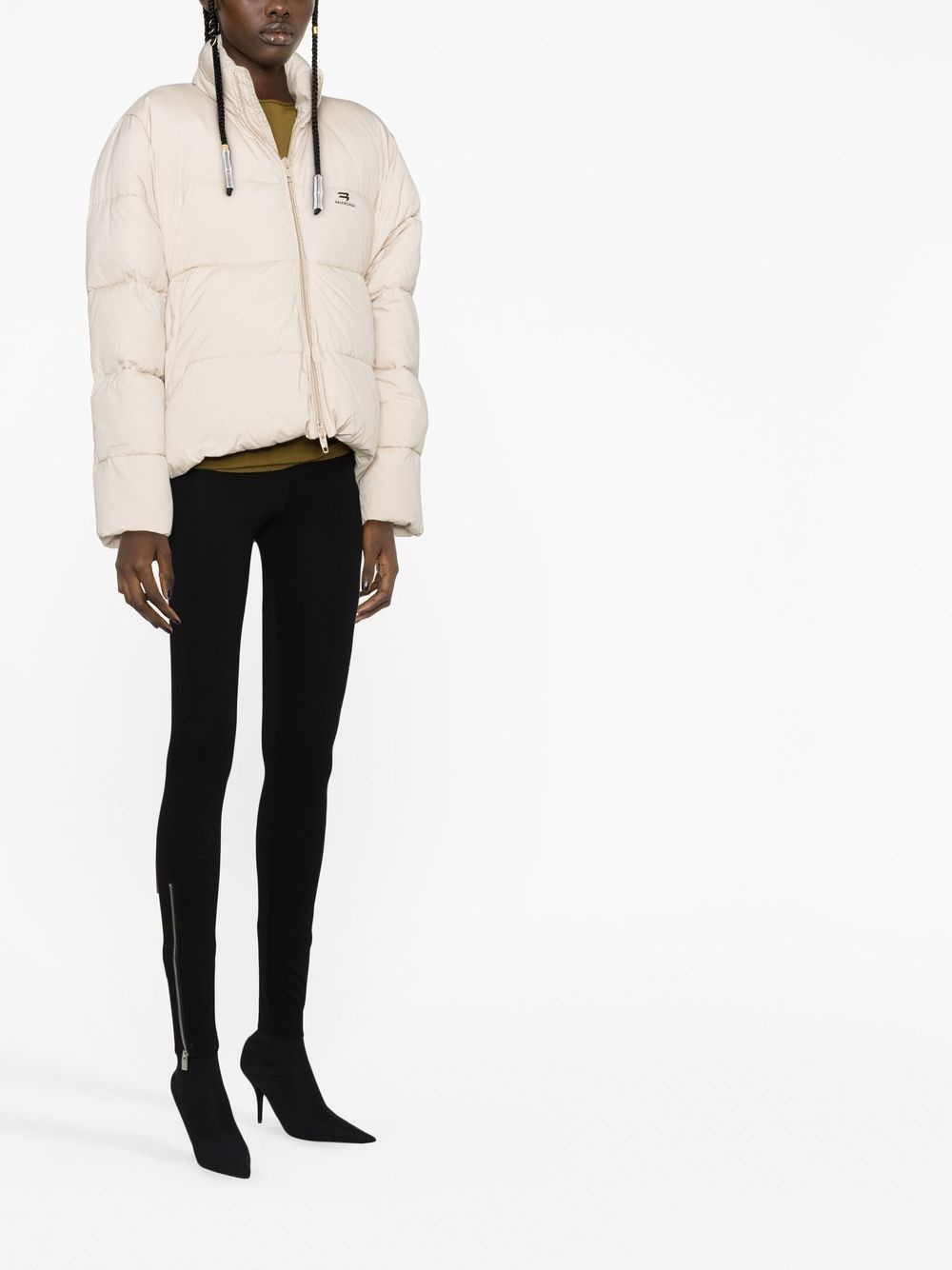 C-Shape logo-print puffer jacket - 4