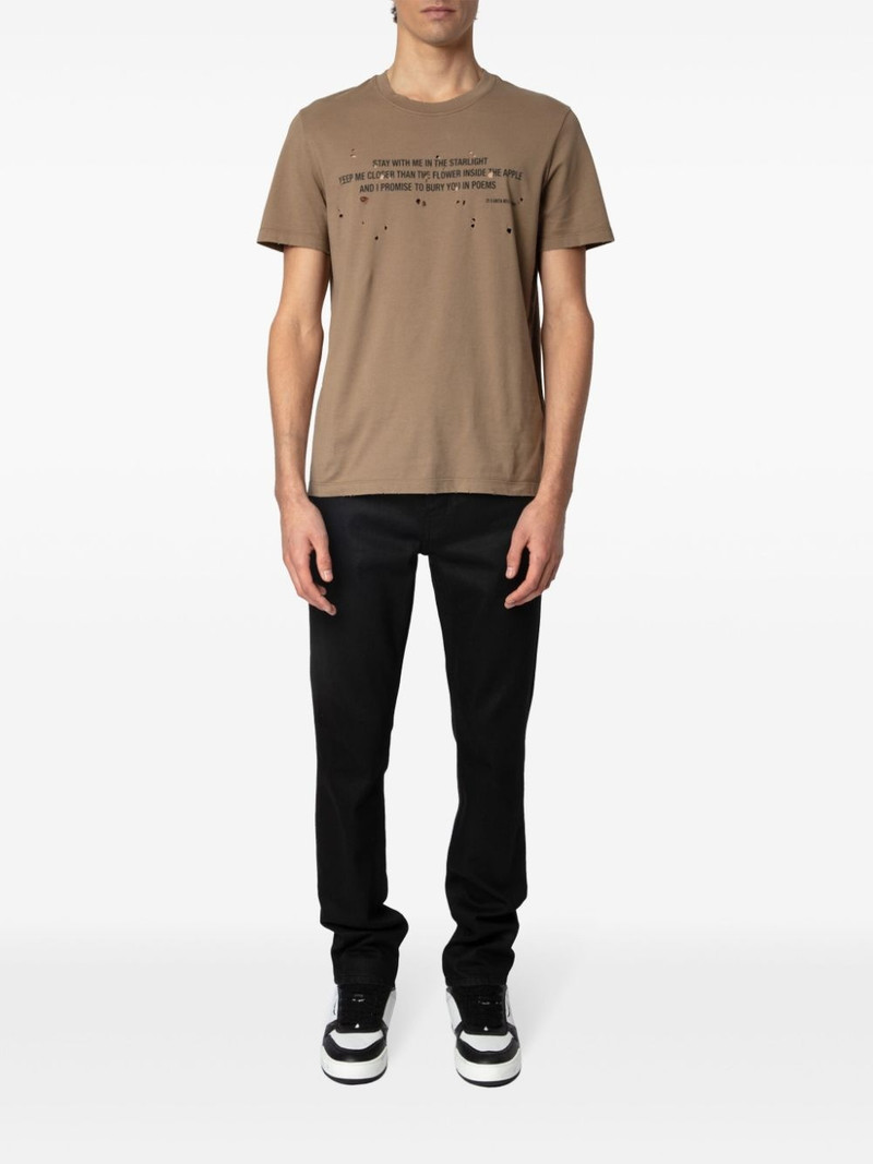 Zadig & Voltaire distressed-effect organic cotton T-shirt outlook