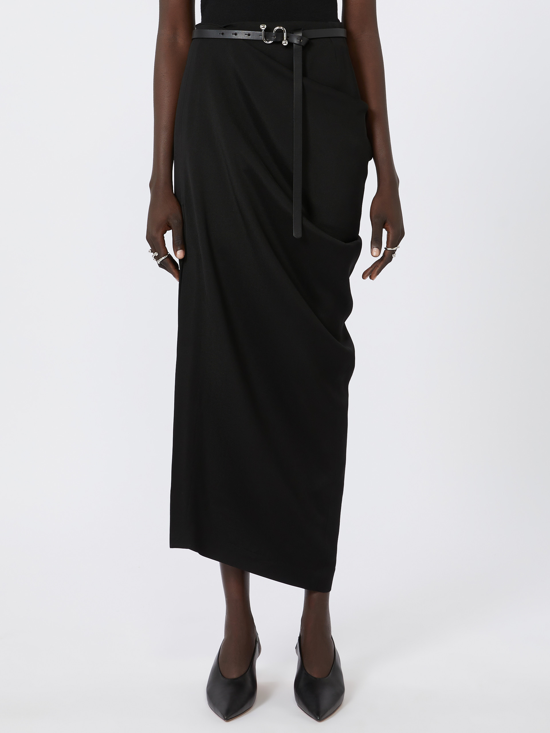 PONTIDA Asymmetric skirt with draping - 3