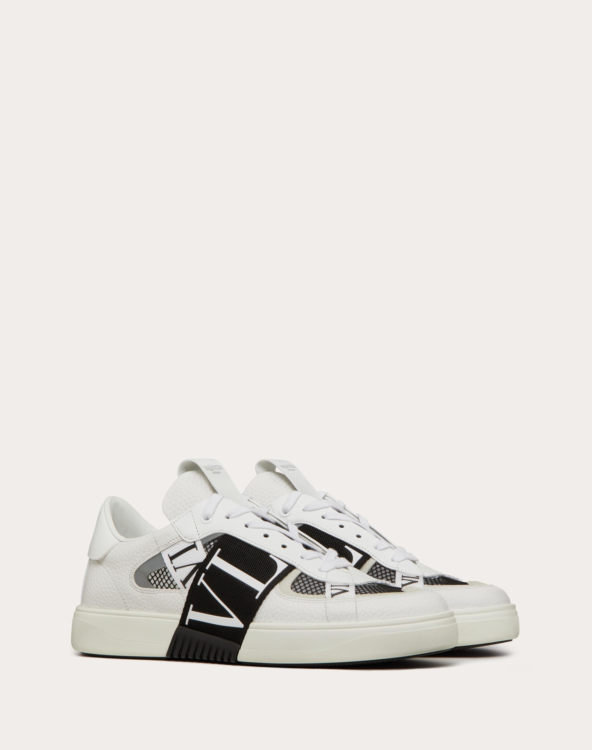 VL7N LOW-TOP SNEAKERS IN CALFSKIN AND MESH FABRIC WITH BANDS - 2