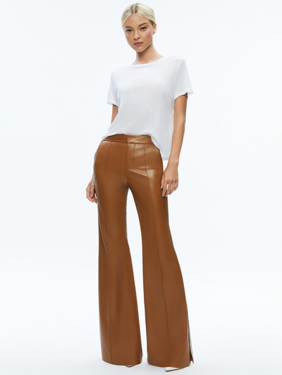 Alice + Olivia DANETTE VEGAN LEATHER SPLIT HEM TROUSERS outlook