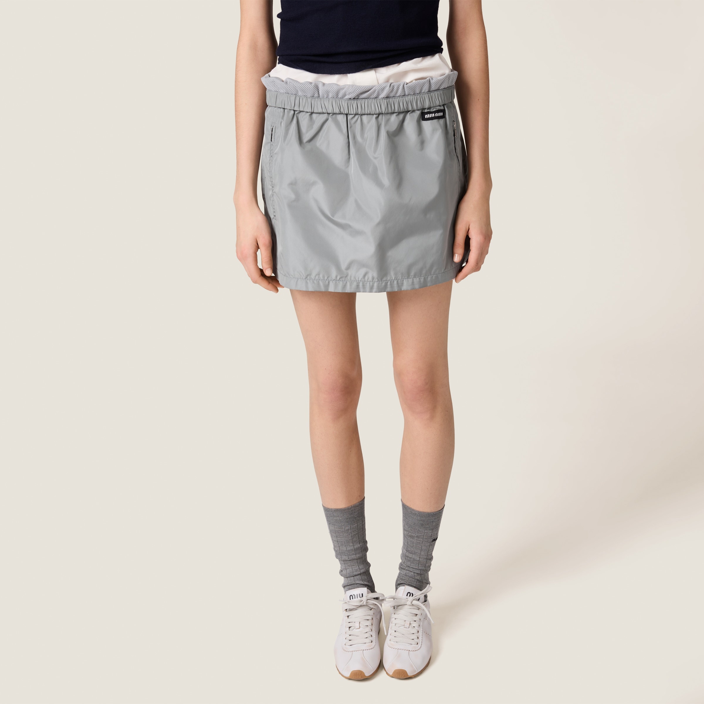 Technical silk miniskirt - 4