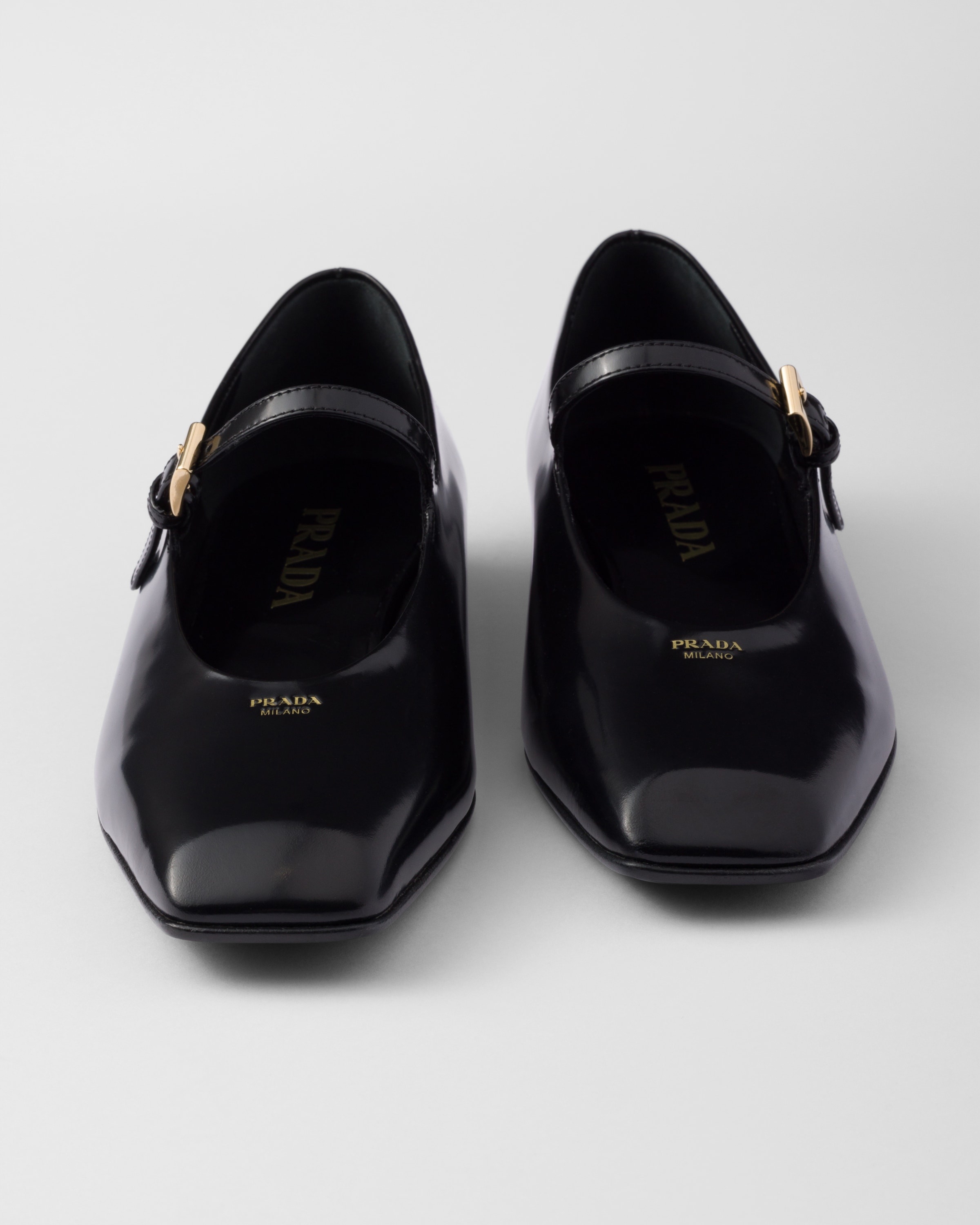 Brushed leather Mary Jane ballerinas - 5