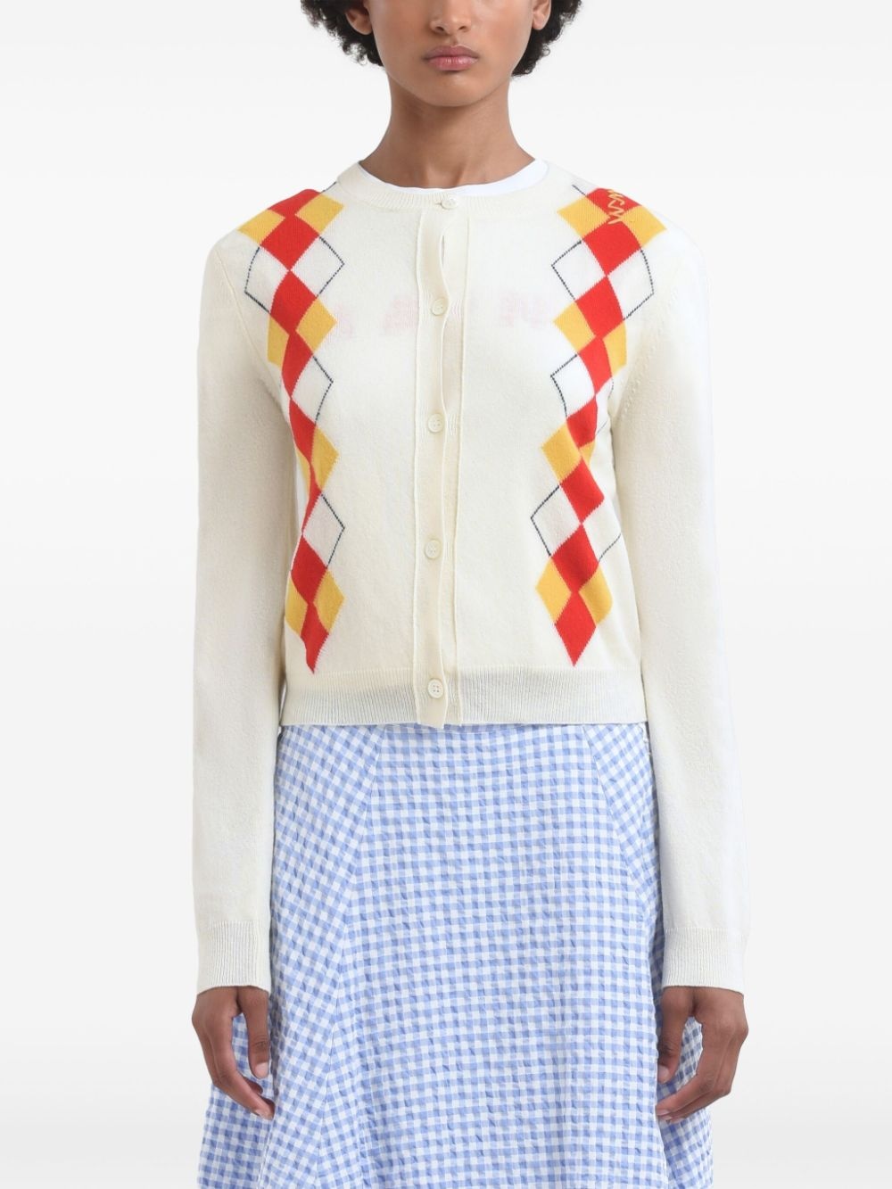 diamond-pattern cardigan - 2