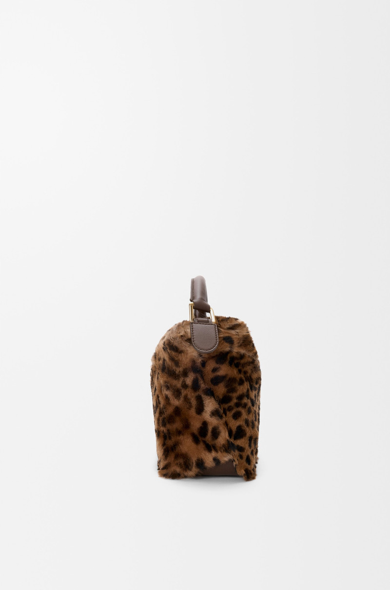 Small Puzzle Edge bag in printed shearling 5